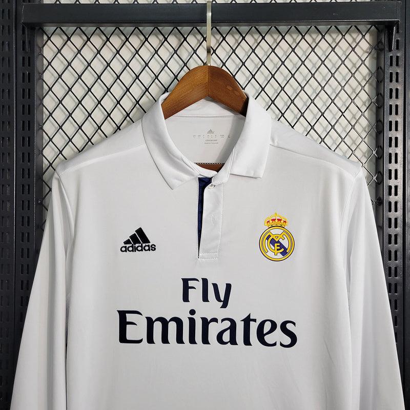 Camisa Real Madrid 16/17 Home Manga Longa - Retrô Masculina