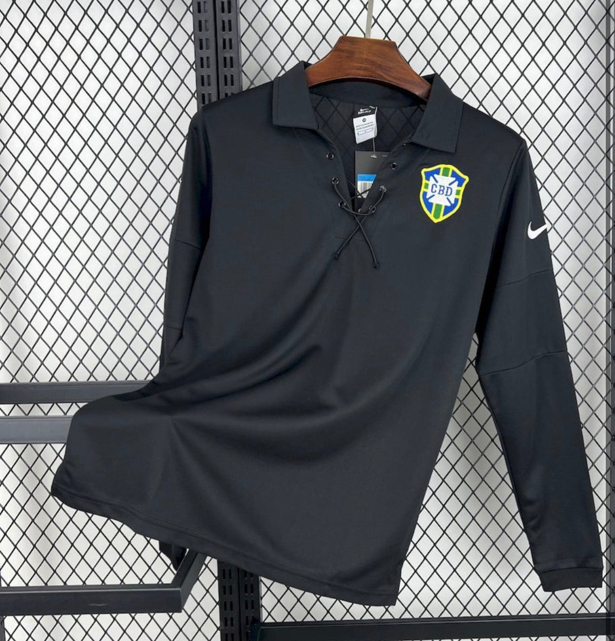 Camisa Brasil Nike 2004/05 (Manga longa) Retrô- Preto