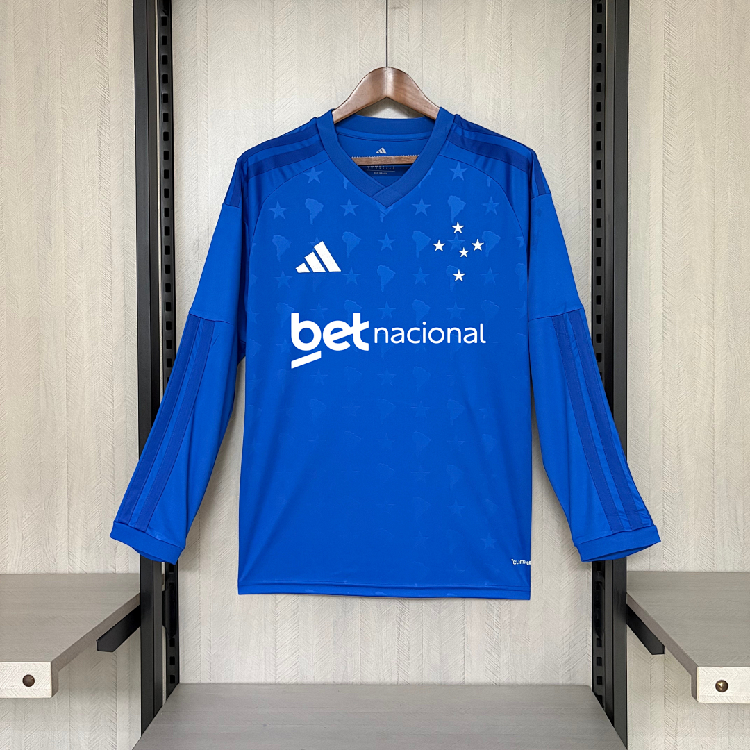 Camisa Cruzeiro Com Patrocínios 26/27 Manga Longa - Adidas Torcedor Masculina