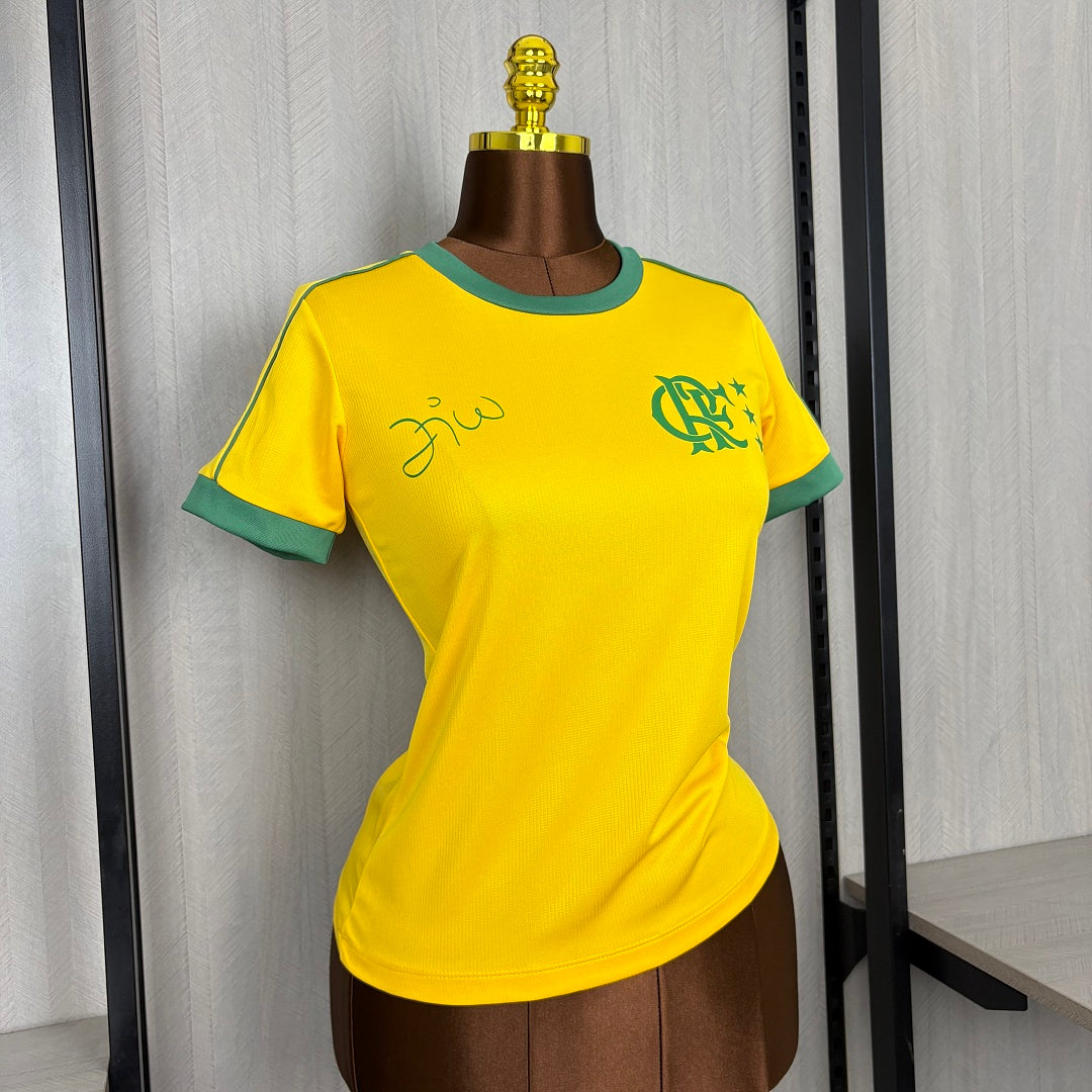 Camisa Flamengo Edição Zico Amarela 26/27 - Adidas Torcedor Feminina