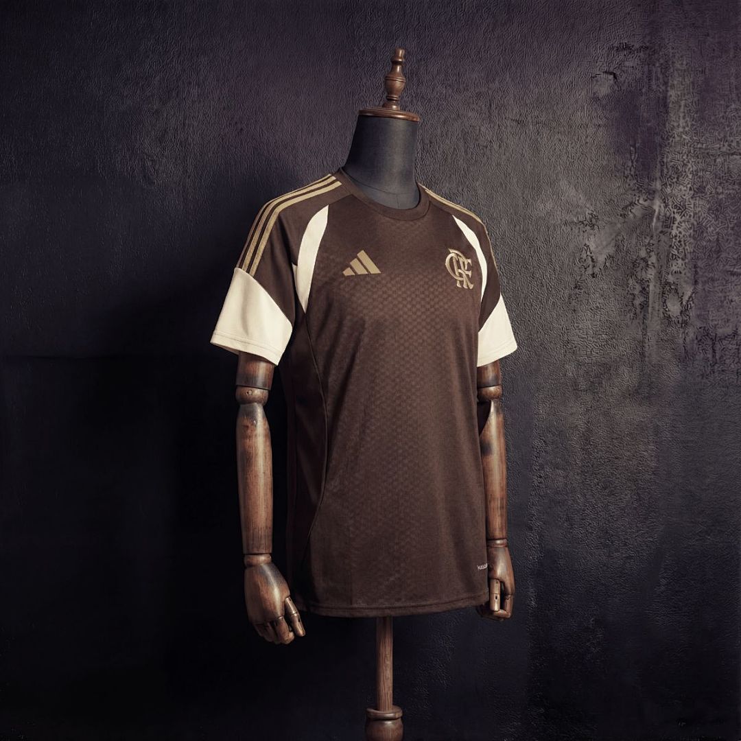 Camisa Flamengo Treino Marrom 26/27 - Adidas Torcedor Masculina