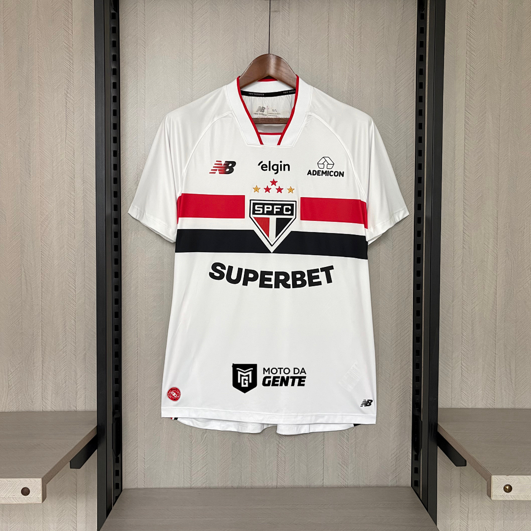 Camisa São Paulo Home Com Patrocínios 26/27 - New Balance Torcedor Masculina