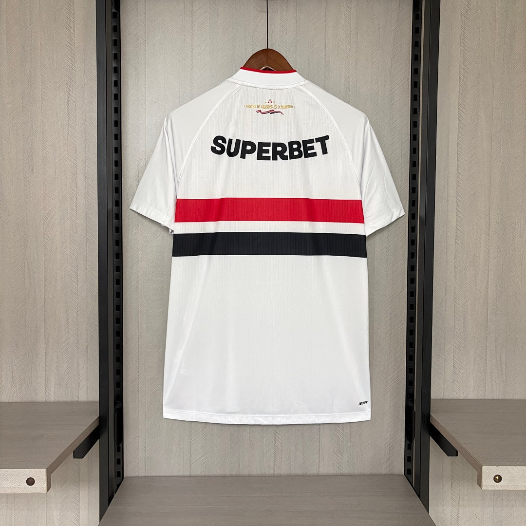 Camisa São Paulo Home Com Patrocínios 26/27 - New Balance Torcedor Masculina