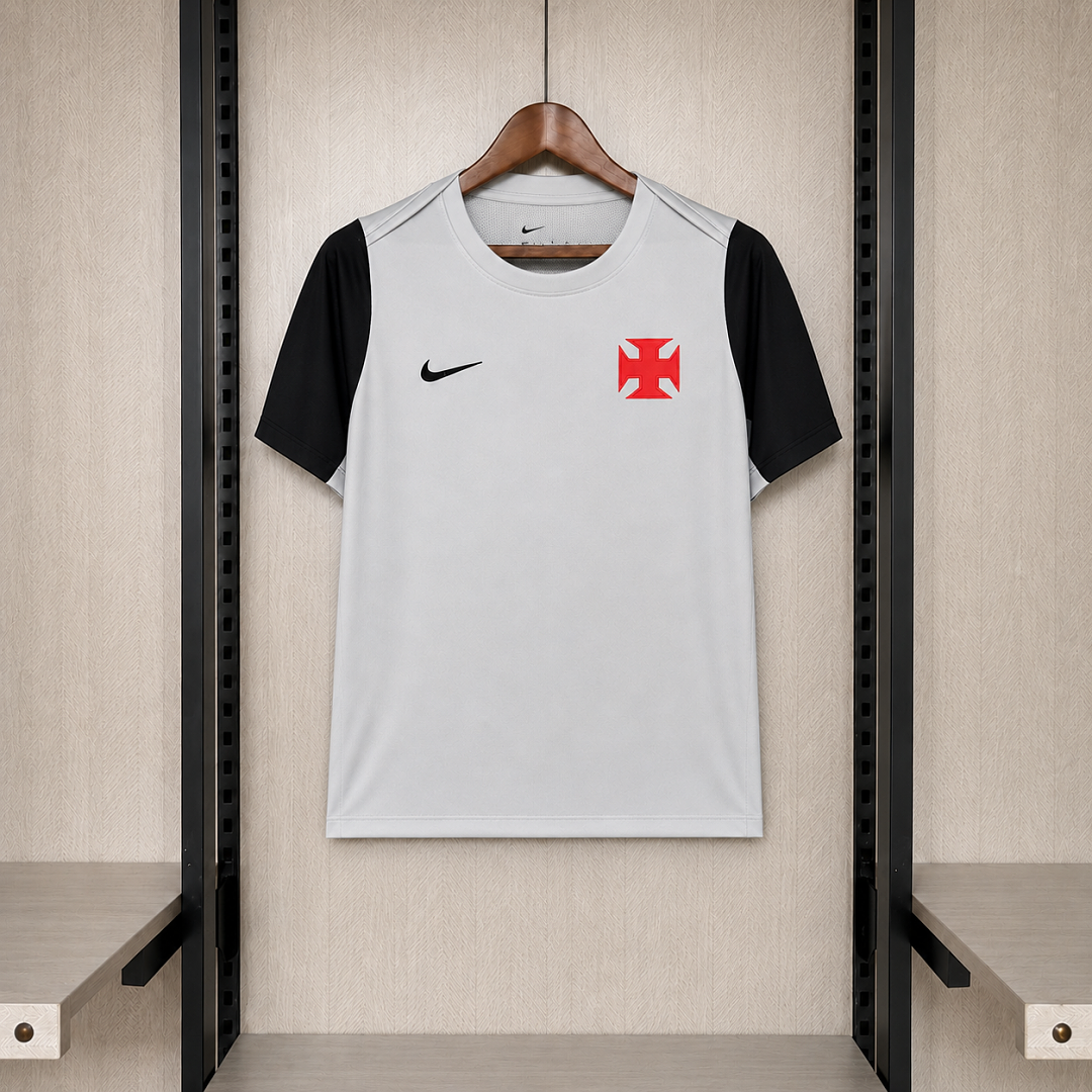 Camisa Vasco da Gama Treino Cinza Com Patrocínios 26/27 - Kappa Torcedor Masculina