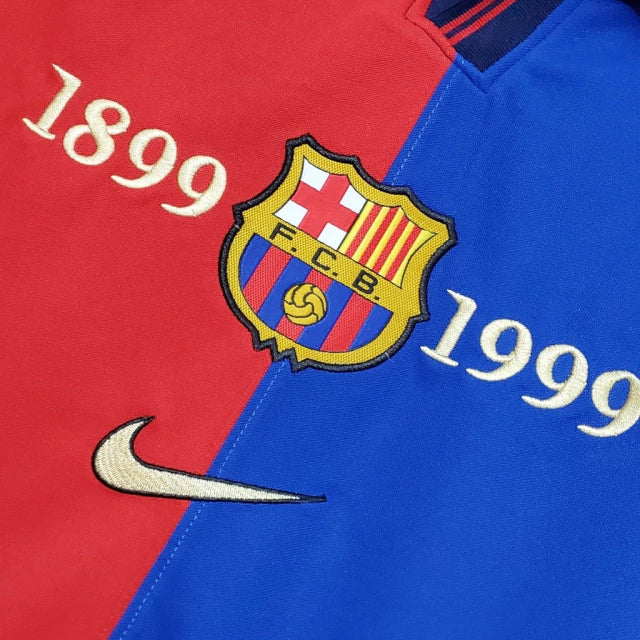 Camisa Barcelona 1999 Home Edição Comemorativa 100 Anos - Retrô Masculina