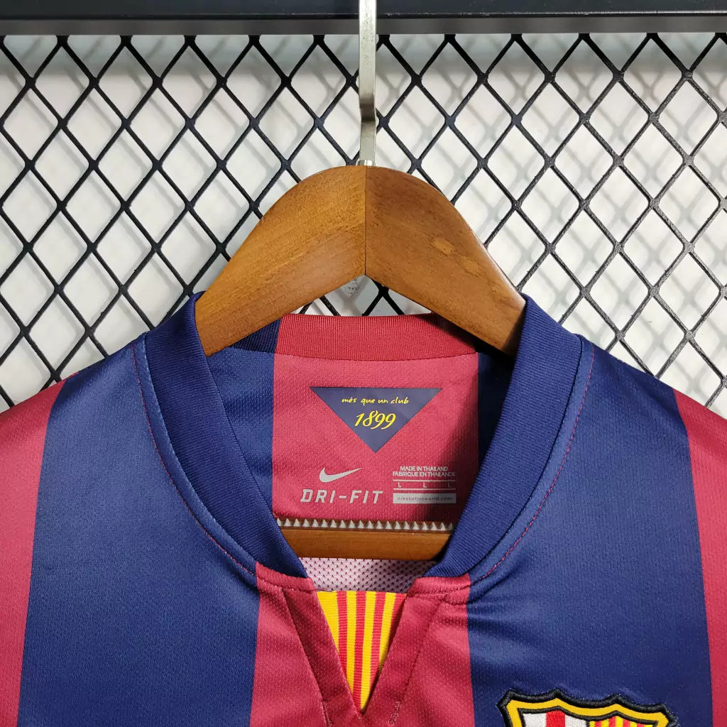 Camisa Barcelona 14/15 Home Manga Longa - Retrô Masculina