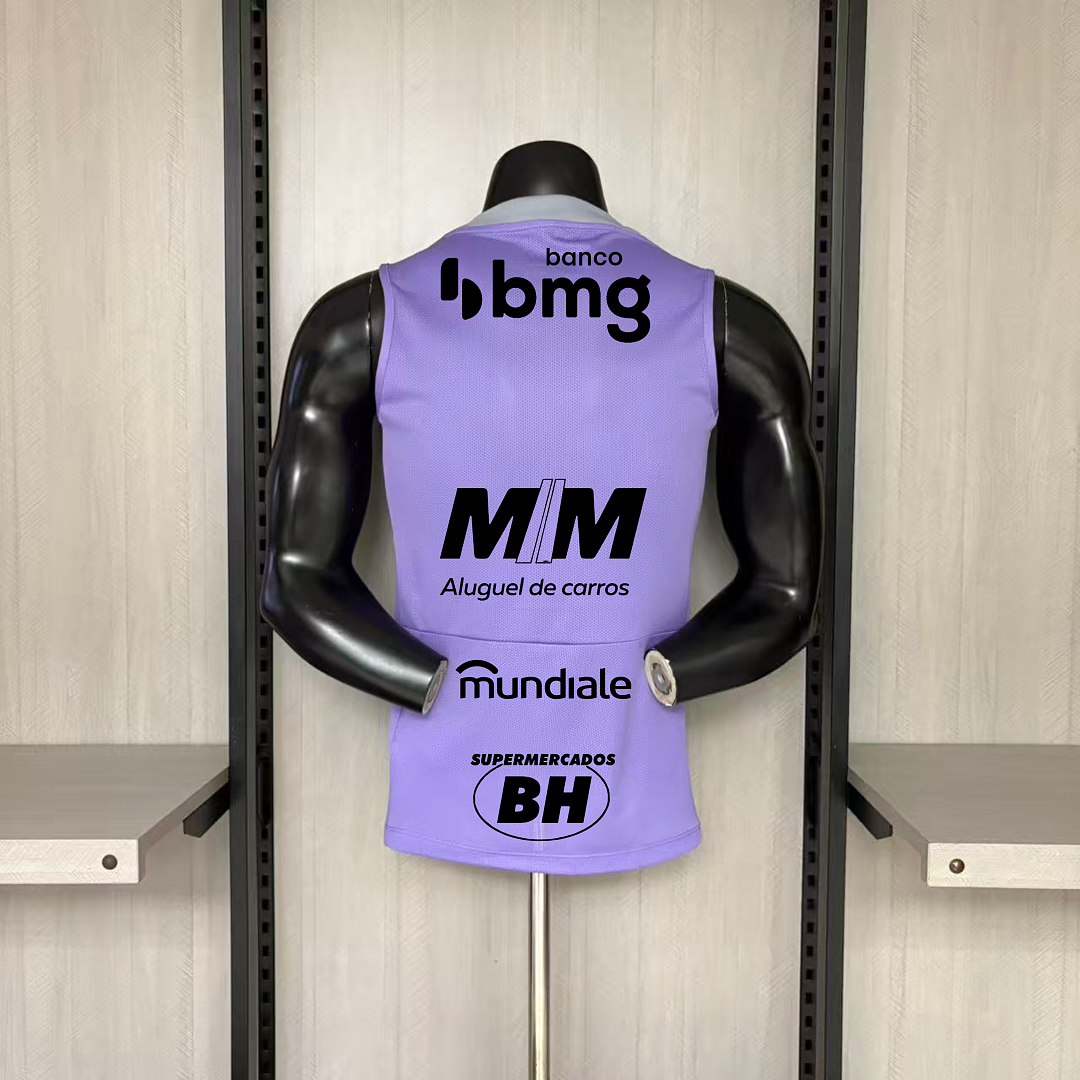 Camisa Atlético Mineiro Regata de Treino Roxa Com Patrocínios 26/27 - Adidas Torcedor Masculina