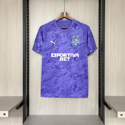 Camisa Bahia Goleiro Roxa Com Patrocínios 26/27 - Esquadrão Torcedor Masculina