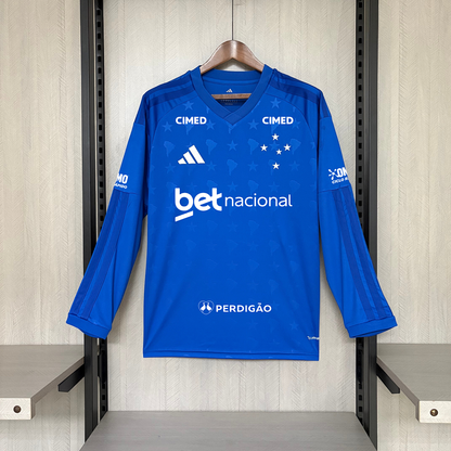 Camisa Cruzeiro Com Patrocínios 26/27 Manga Longa - Adidas Torcedor Masculina