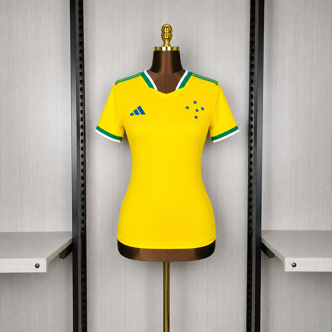 Camisa Cruzeiro Edição Copa do Mundo Amarela 26/27 - Adidas Torcedor Feminina
