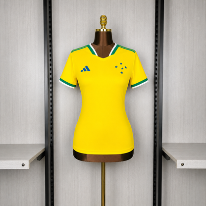 Camisa Cruzeiro Edição Copa do Mundo Amarela 26/27 - Adidas Torcedor Feminina