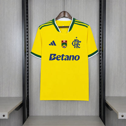 Camisa Flamengo Edição Copa do Mundo Amarela Com Patrocínios 26/27 - Adidas Torcedor Masculina