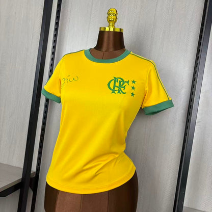 Camisa Flamengo Edição Zico Amarela 26/27 - Adidas Torcedor Feminina