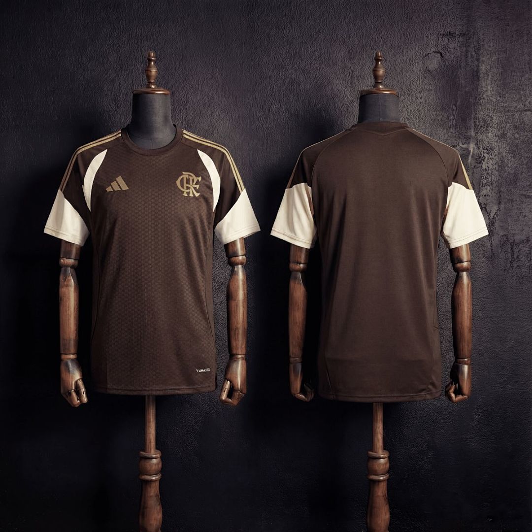 Camisa Flamengo Treino Marrom 26/27 - Adidas Torcedor Masculina