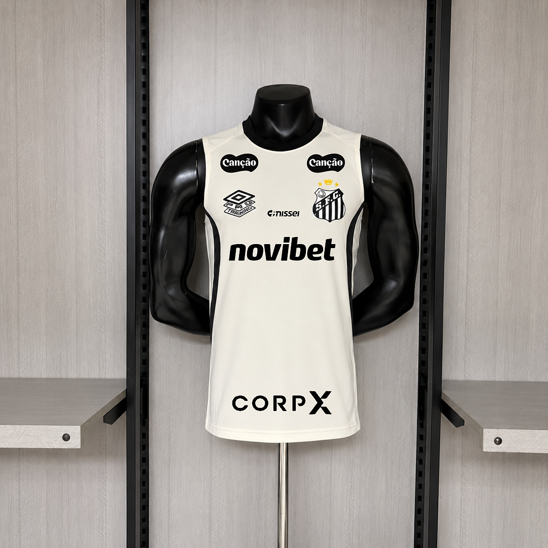 Camisa Santos Regata de Treino Com Patrocínios 26/27 - Umbro Torcedor Masculina