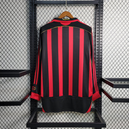 Camisa Milan 06/07 Home Manga Longa - Retrô Masculina