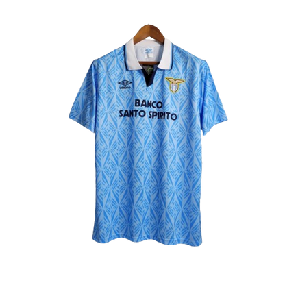 Camisa Retrô Lazio Umbro 1991/92 Masculino Branco e Azul