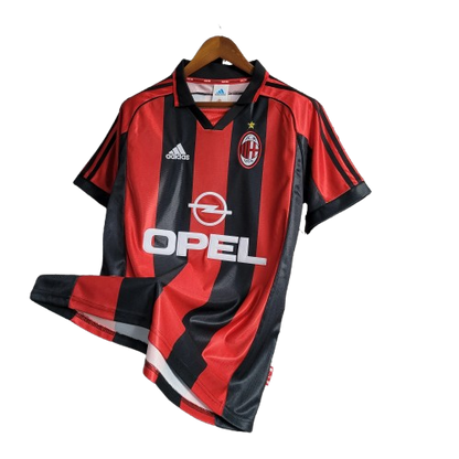 Camisa Retrô Milan I Home 1998/99 Masculino Vermelho e Preto