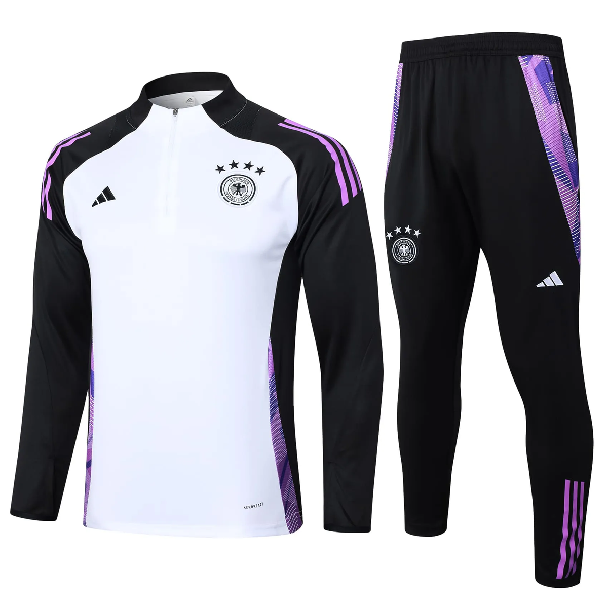 Conjunto de Treino Alemanha  2024/25 - Adidas Branco com Preto