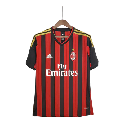 Camisa Retrô Milan I Home Adidas 2013/14 Masculino Vermelho e Preto
