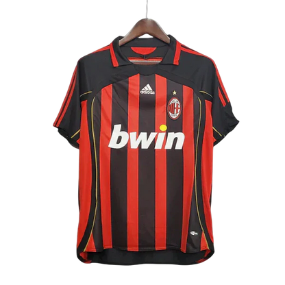 Camisa Retrô Milan I Home 2006/07 Masculino Vermelho e Preto