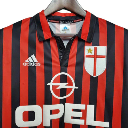 Camisa Milan Retrô 1999/2000 Vermelha e Preta - Adidas