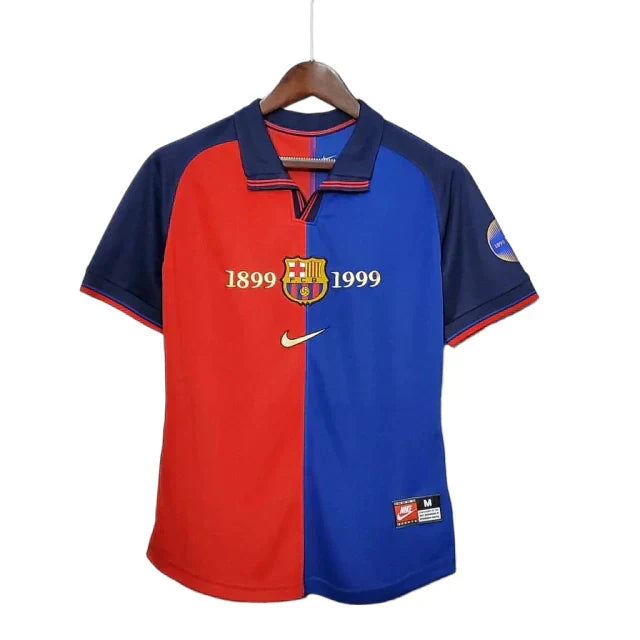 Camisa Barcelona 1999 Home Edição Comemorativa 100 Anos - Retrô Masculina