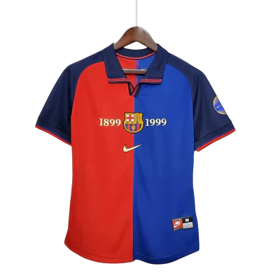 Camisa Retrô Barcelona 100 Anos Nike 1899/99 Azul e Grená